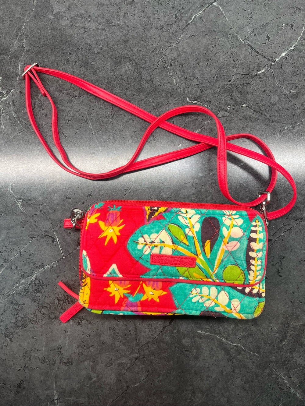 Vera Bradley Pink Quilted Floral Crossbody Bag